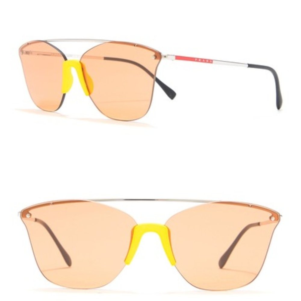 NEW PRADA LINEA ROSSA 64mm Cat Eye Sunglasses